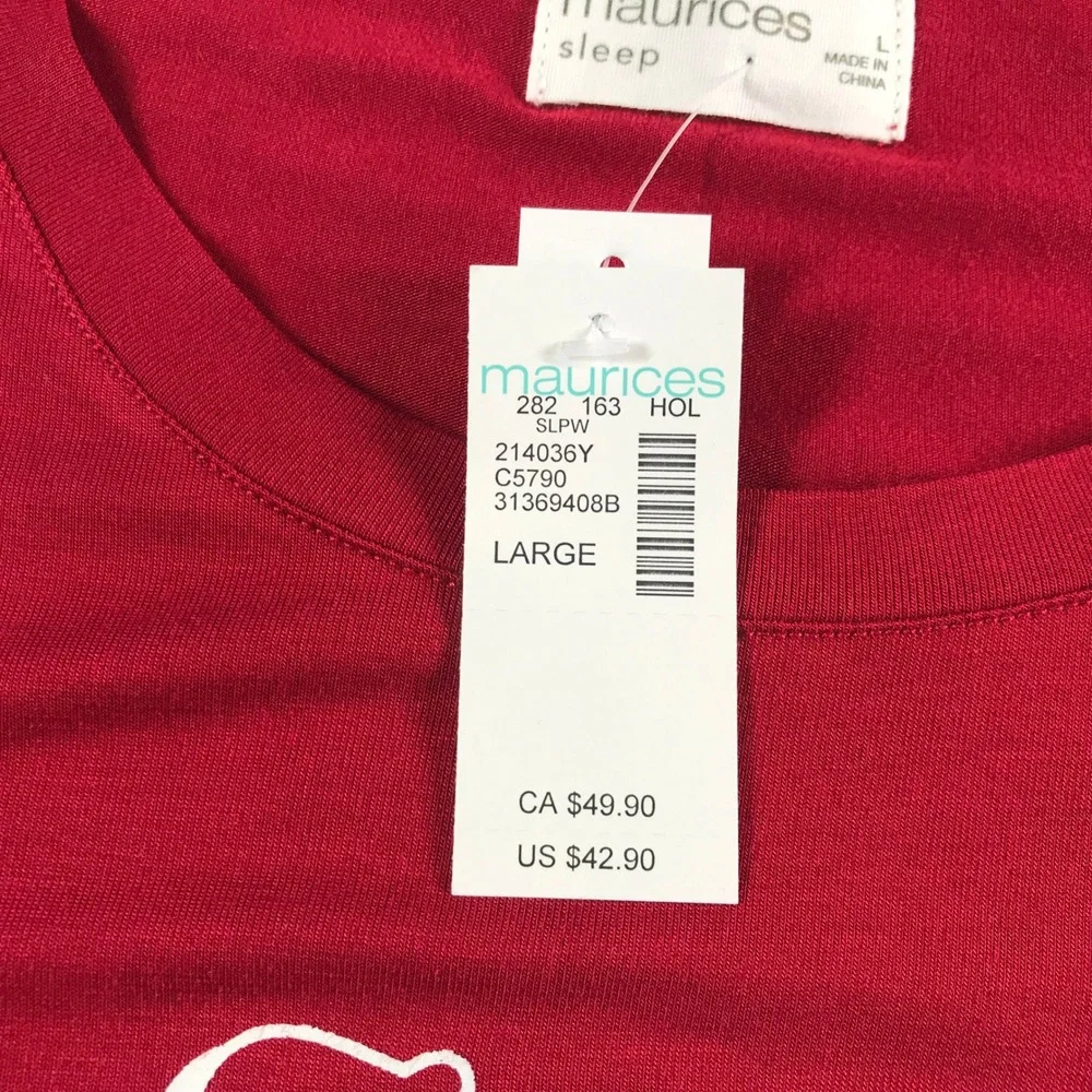 Maurices Sleep Womens Large Red I Am The Gift Pajama Set Striped Jogger 214036Y